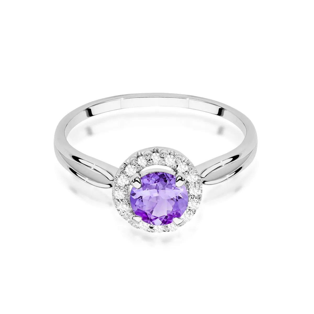zlatý prsteň s 0,90 ct ametystom a 0,08 ct diamantmi w0538-amv-01