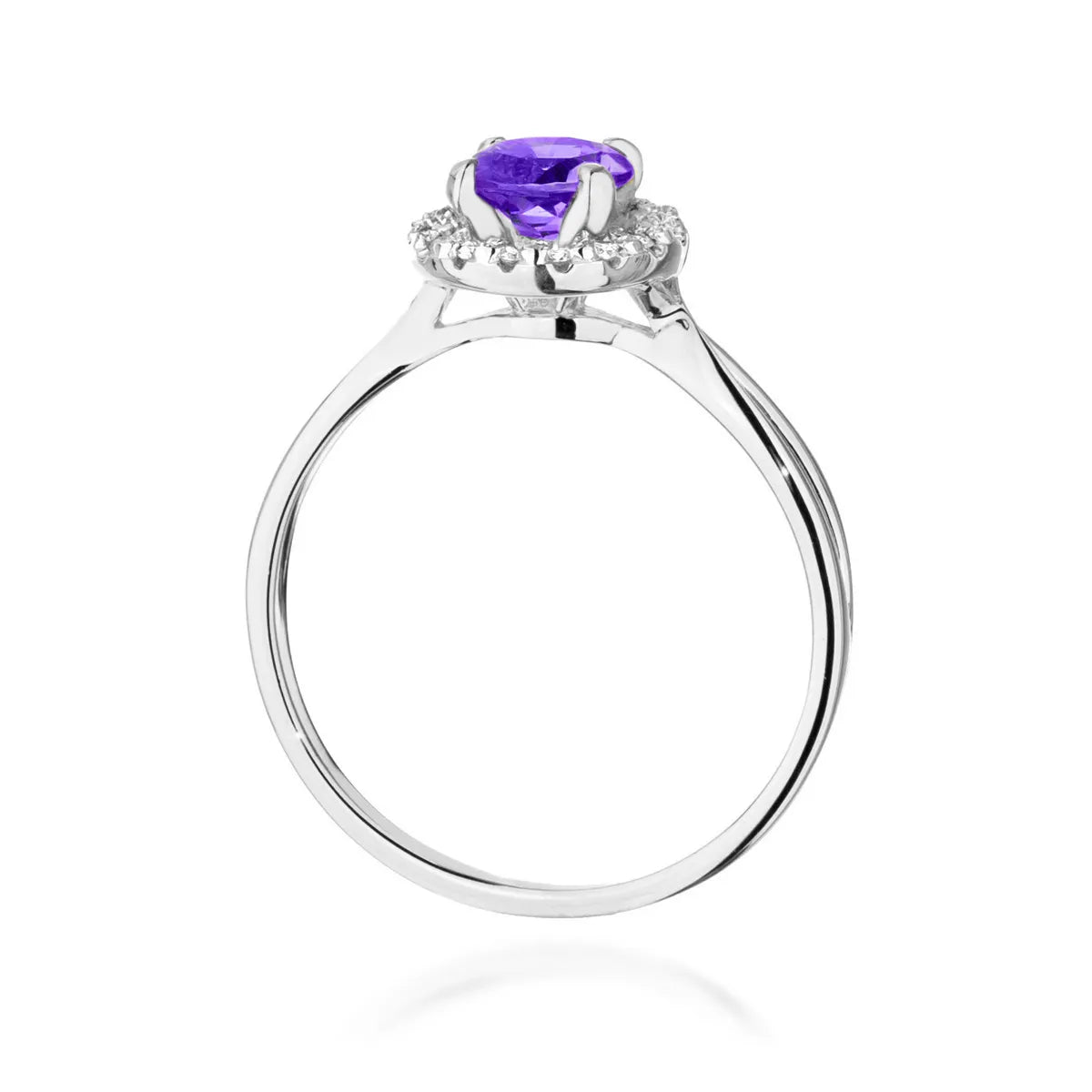 zlatý prsteň s 0,90 ct ametystom a 0,08 ct diamantmi w0538-amv-01