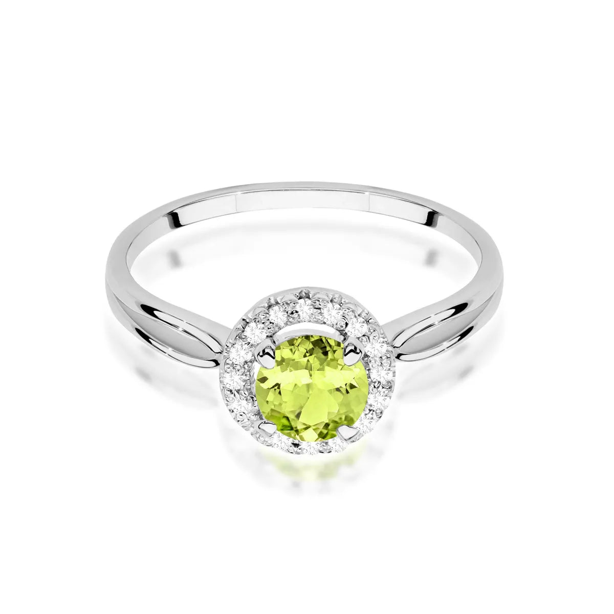 zlatý prsteň s 0,90 ct olivínom a 0,08 ct diamantmi w0538-peg-01