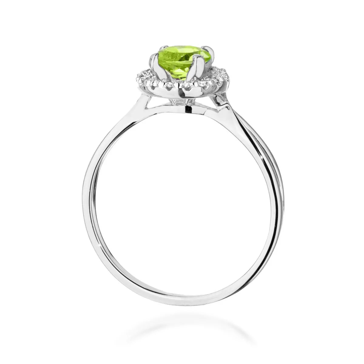 zlatý prsteň s 0,90 ct olivínom a 0,08 ct diamantmi w0538-peg-01