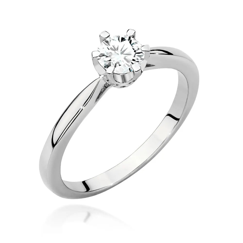 zlatý prsteň s diamantom 0,40 ct a postrannými diamantmi 0,06 ct w0539-diw-01