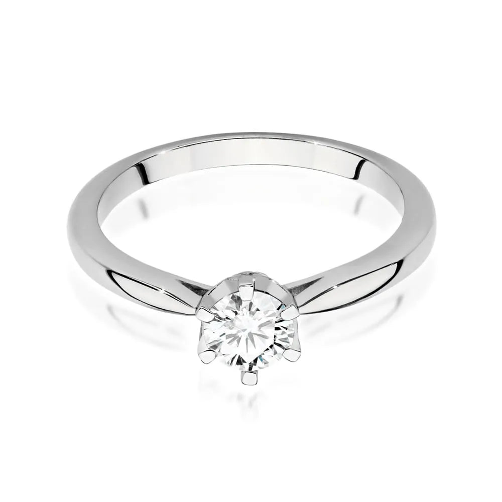 zlatý prsteň s diamantom 0,40 ct a postrannými diamantmi 0,06 ct w0539-diw-01