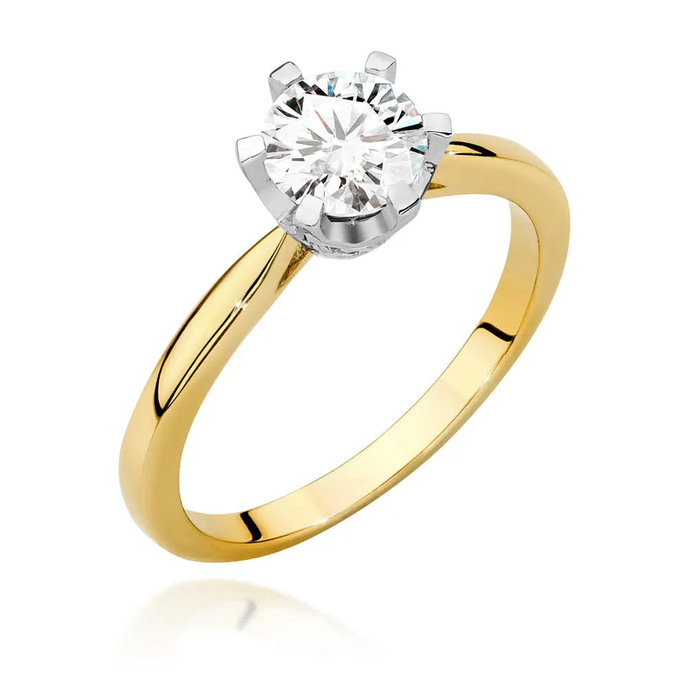 zlatý prsteň s diamantom 0,70 ct a postrannými diamantmi 0,06 ct w0539-diw-03