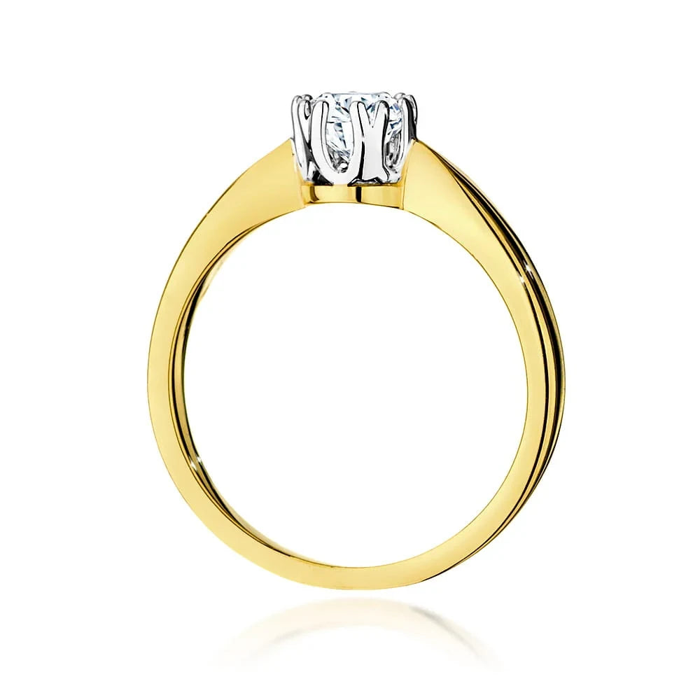 Prsteň zo žltého zlata s 0,40ct lab-grown diamantom v bruse Round Cut