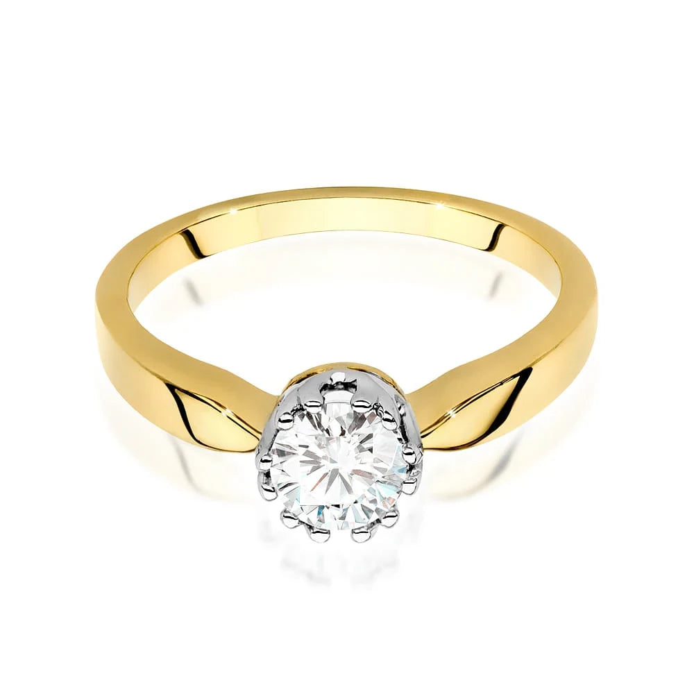 Prsteň zo žltého zlata s 0,50ct lab-grown diamantom v bruse Round Cut