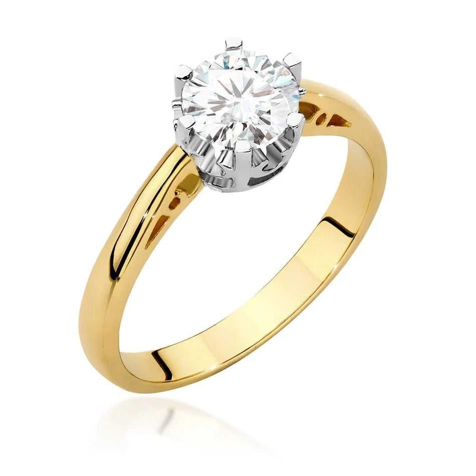 Yellow Gold Ring with Round 0,70ct Lab-grown Diamond