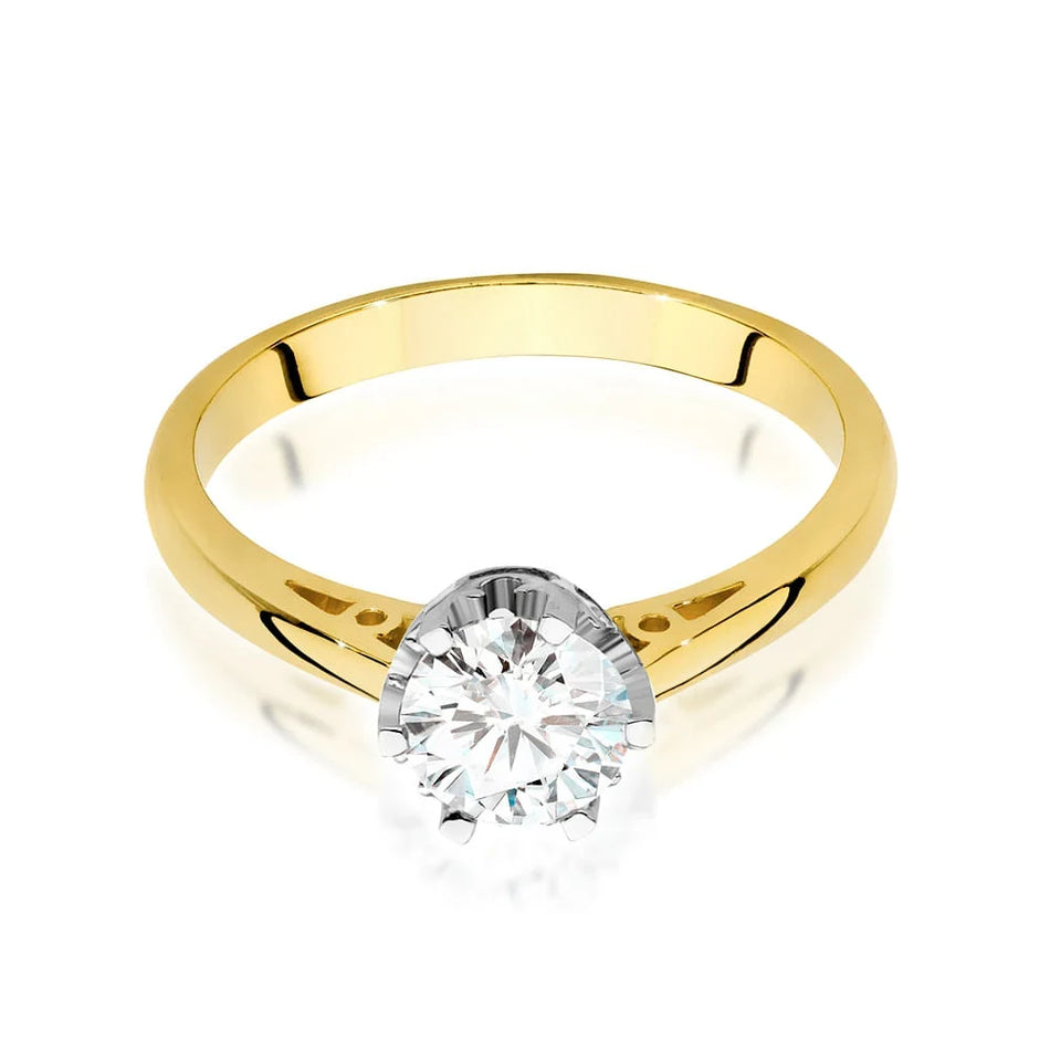 Yellow Gold Ring with Round 0,70ct Lab-grown Diamond