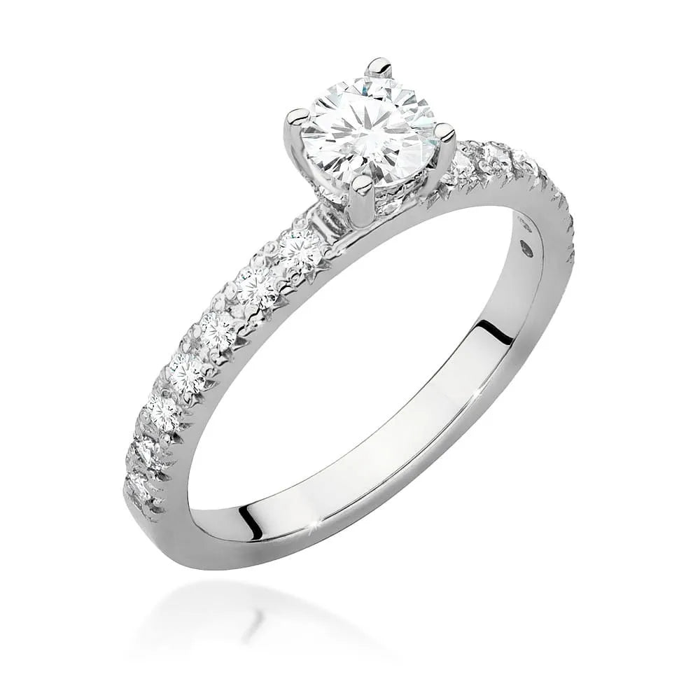 zlatý prsteň s diamantom 0,40 ct a postrannými diamantmi 0,243 ct w0546-diw-01