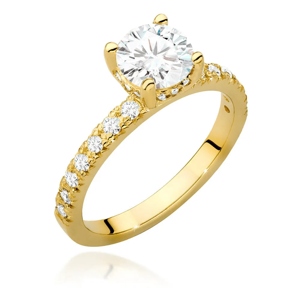 zlatý prsteň s diamantom 1,00 ct a postrannými diamantmi 0,263 ct w0546-diw-04