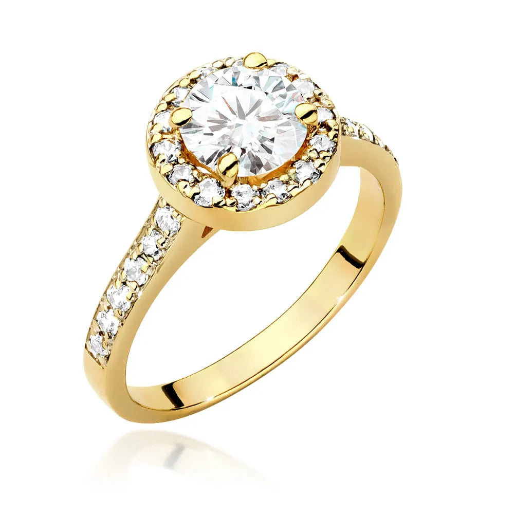 zlatý prsteň s diamantom 1,00 ct a postrannými diamantmi 0,377 ct w0551-diw-04