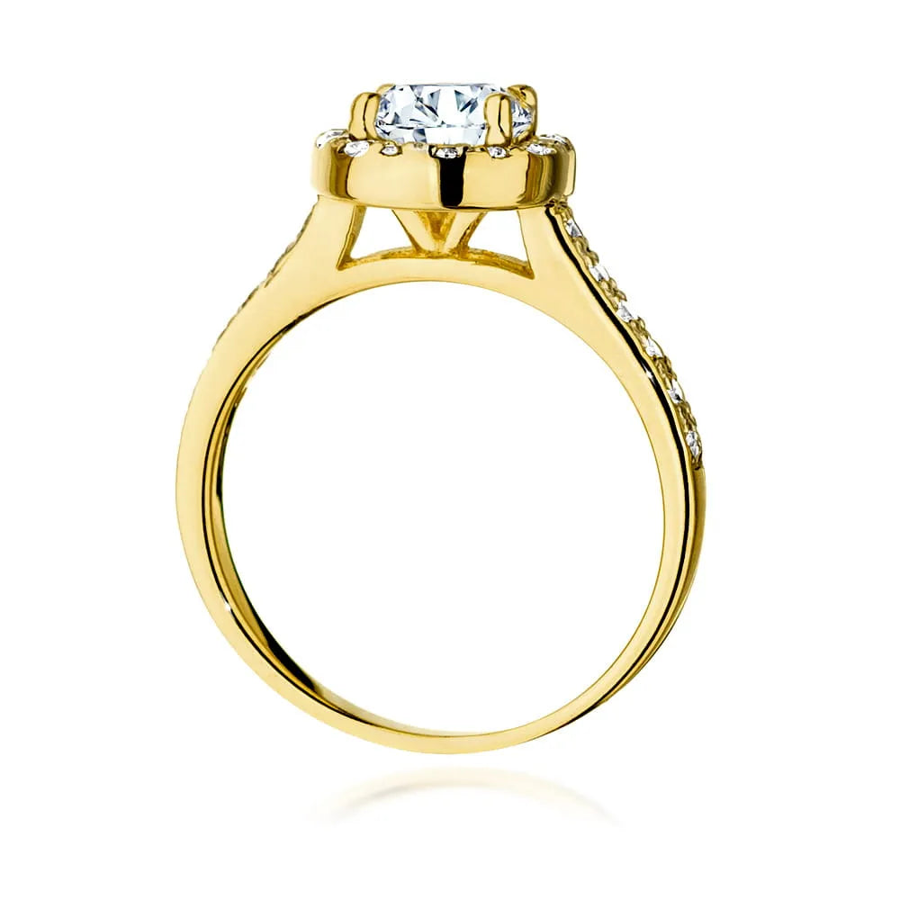 zlatý prsteň s diamantom 1,00 ct a postrannými diamantmi 0,377 ct w0551-diw-04
