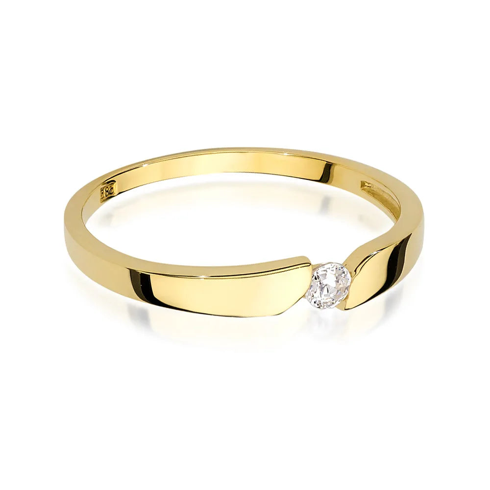 zlatý prsteň s diamantom 0,08 ct w0554-diw-01