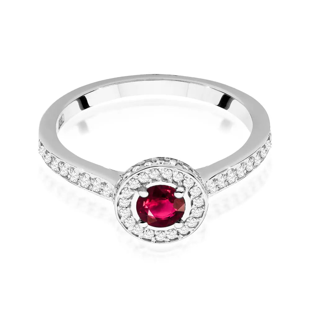 zlatý prsteň s 0,30 ct rubínom a 0,343 ct postrannými diamantmi w0559-rur-01