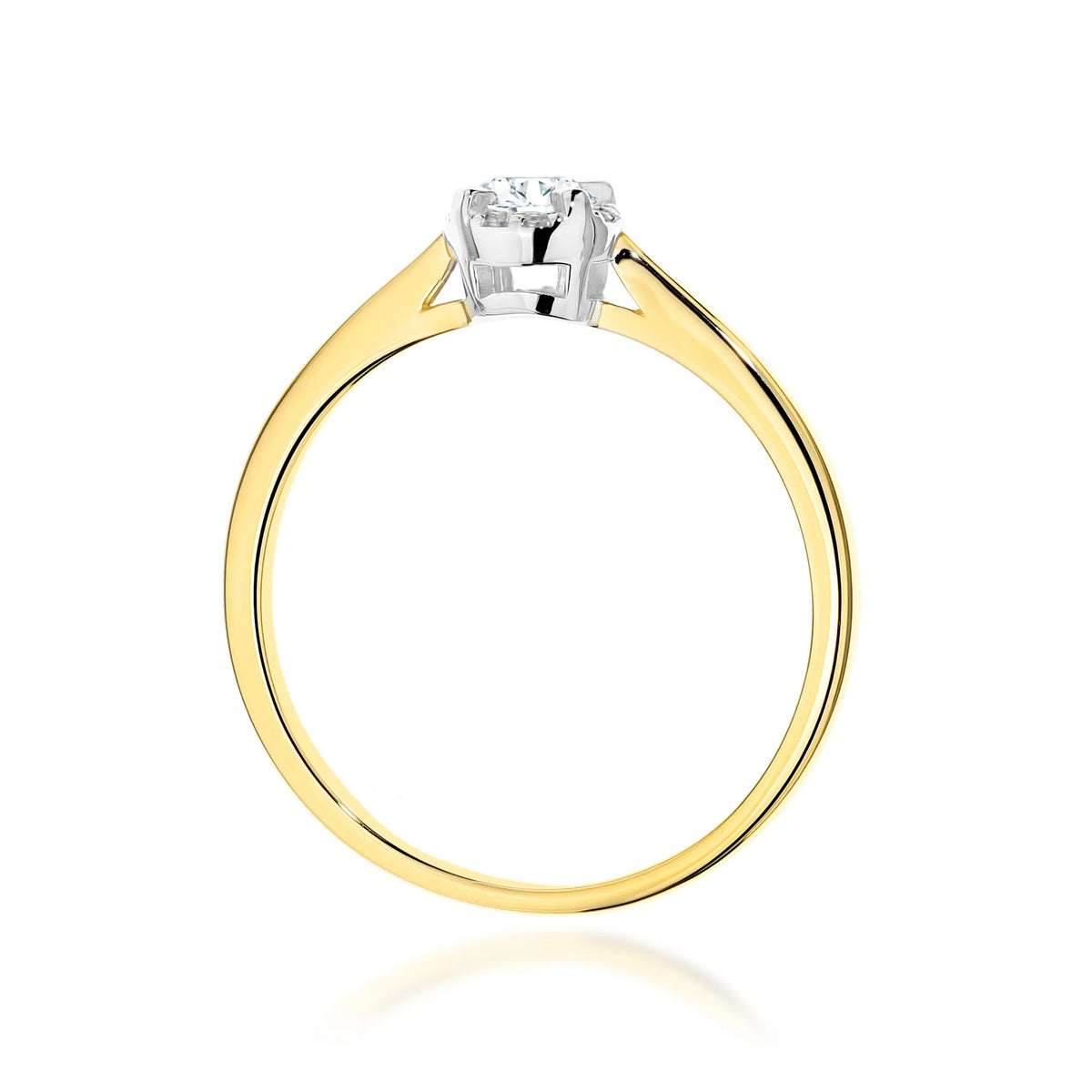 zlatý prsteň s diamantom 0,10 ct a postrannými diamantmi 0,04 ct w0560-diw-01
