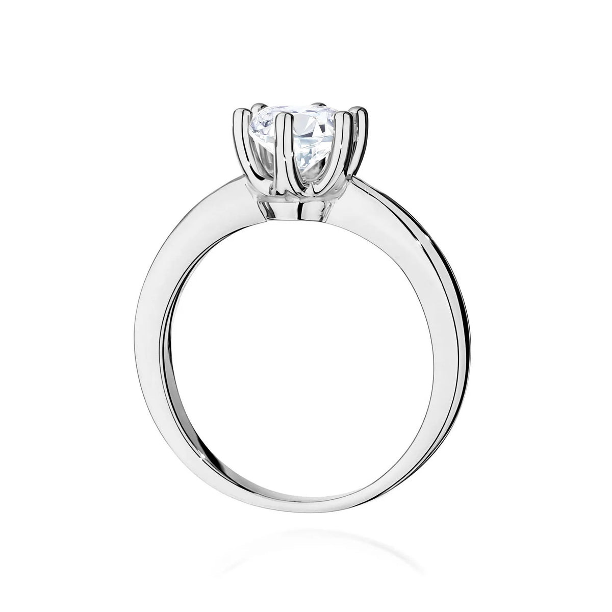 Prsteň z bieleho zlata s okrúhlym diamantom Lab-grown 1,00 ct