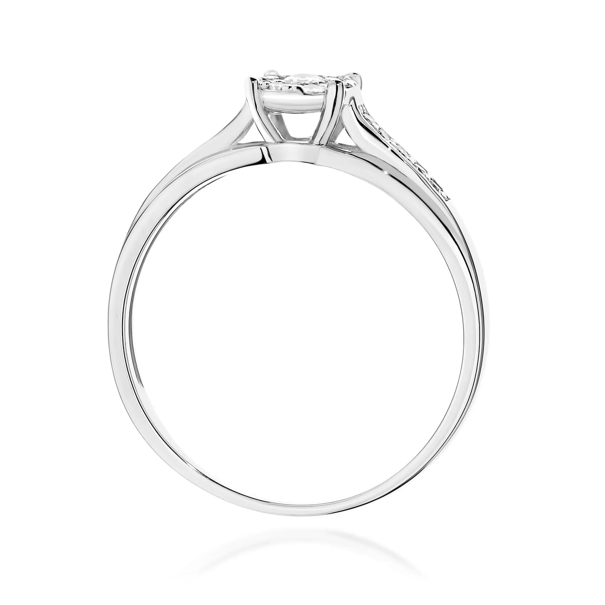 zlatý prsteň s diamantom 0,08 ct a postrannými diamantmi 0,118 ct w0564-diw-01