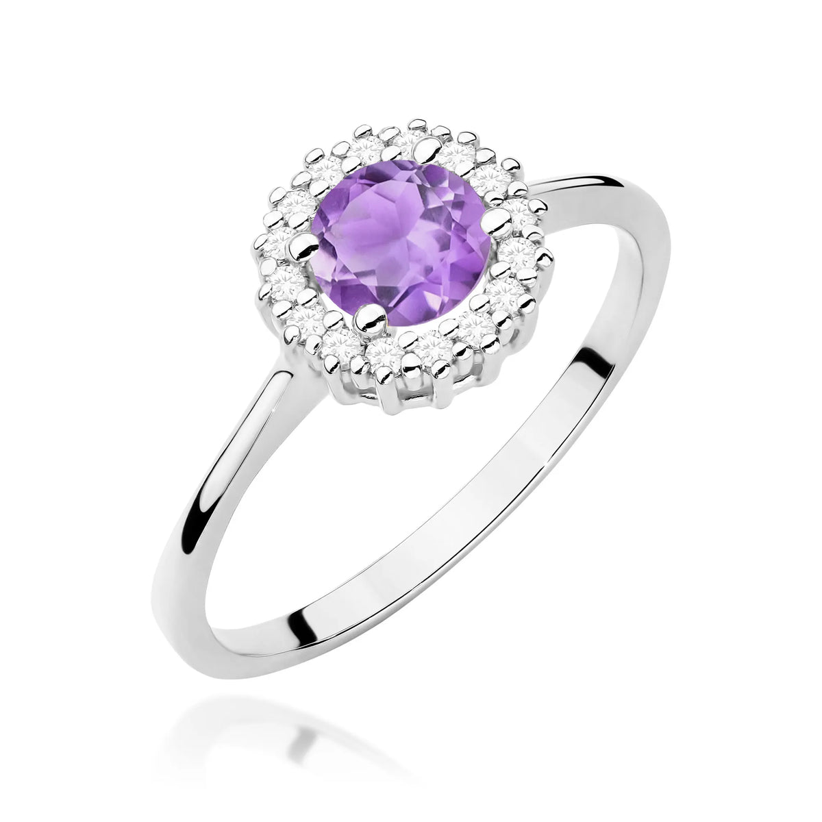 zlatý prsteň s 0,50 ct ametystom a 0,14 ct diamantmi w0572-amv-01