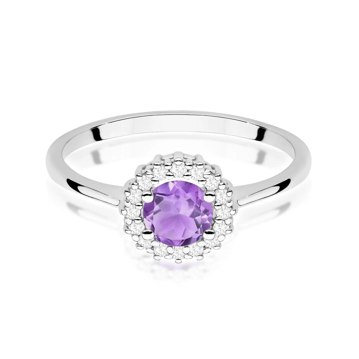 zlatý prsteň s 0,50 ct ametystom a 0,14 ct diamantmi w0572-amv-01