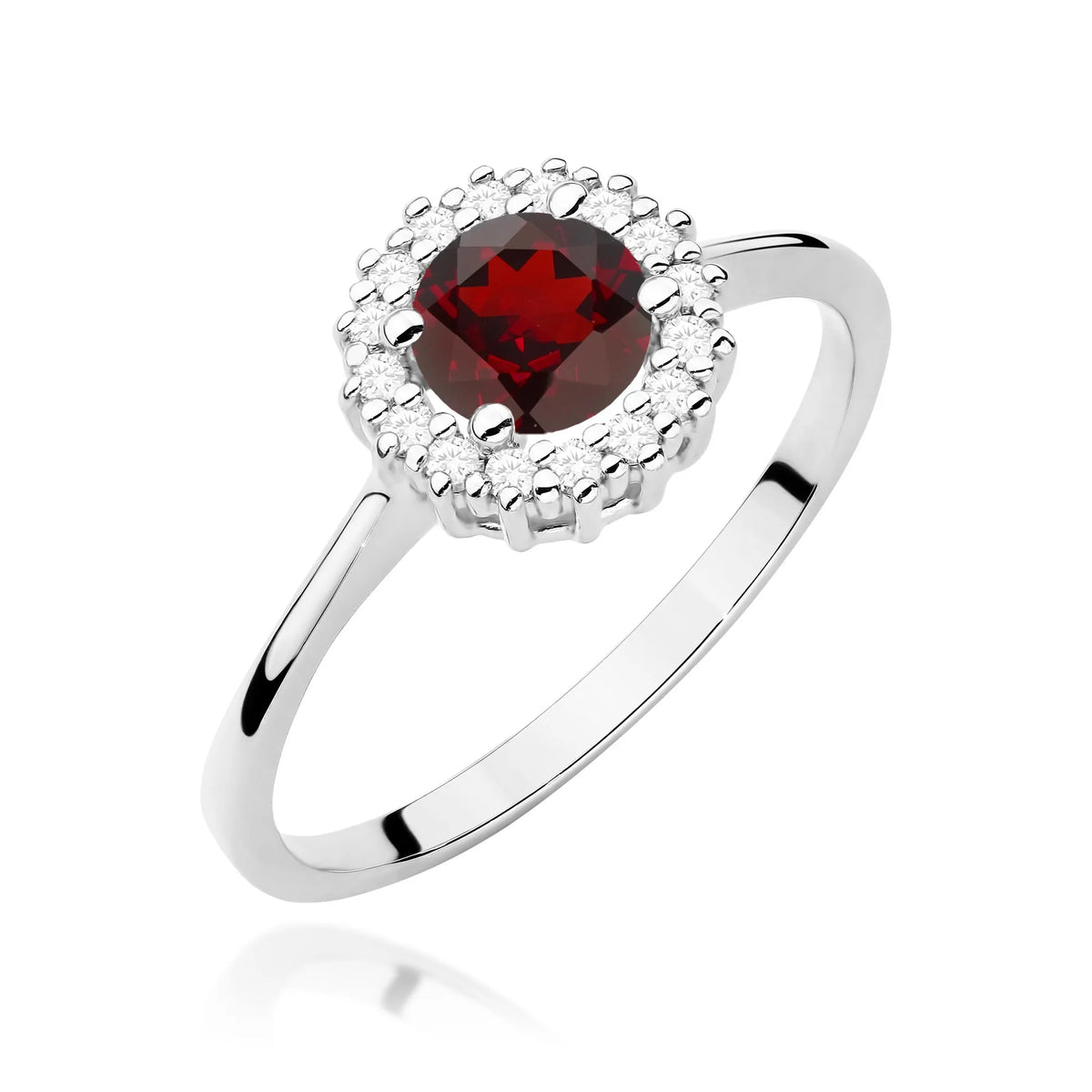 zlatý prsteň s granátom 0,60 ct a diamantmi 0,14 ct w0572-gar-01