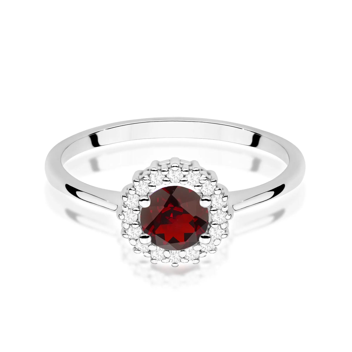 zlatý prsteň s granátom 0,60 ct a diamantmi 0,14 ct w0572-gar-01