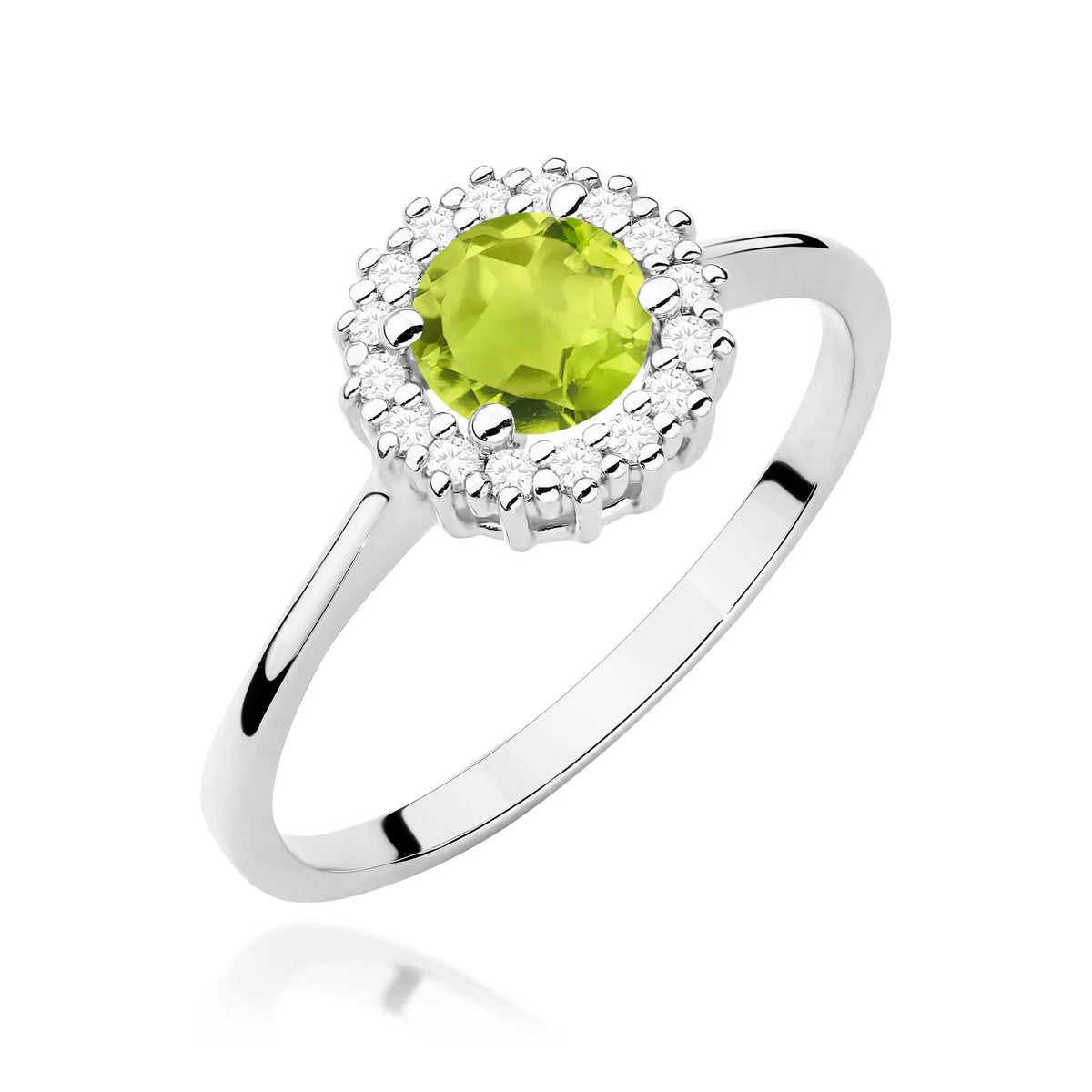 zlatý prsteň s 0,60 ct olivínom a 0,14 ct diamantmi w0572-peg-01