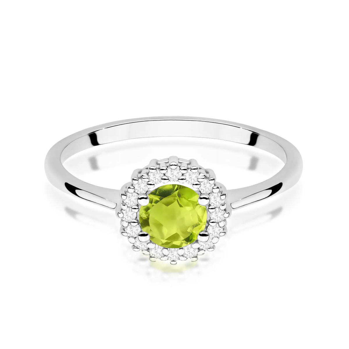zlatý prsteň s 0,60 ct olivínom a 0,14 ct diamantmi w0572-peg-01