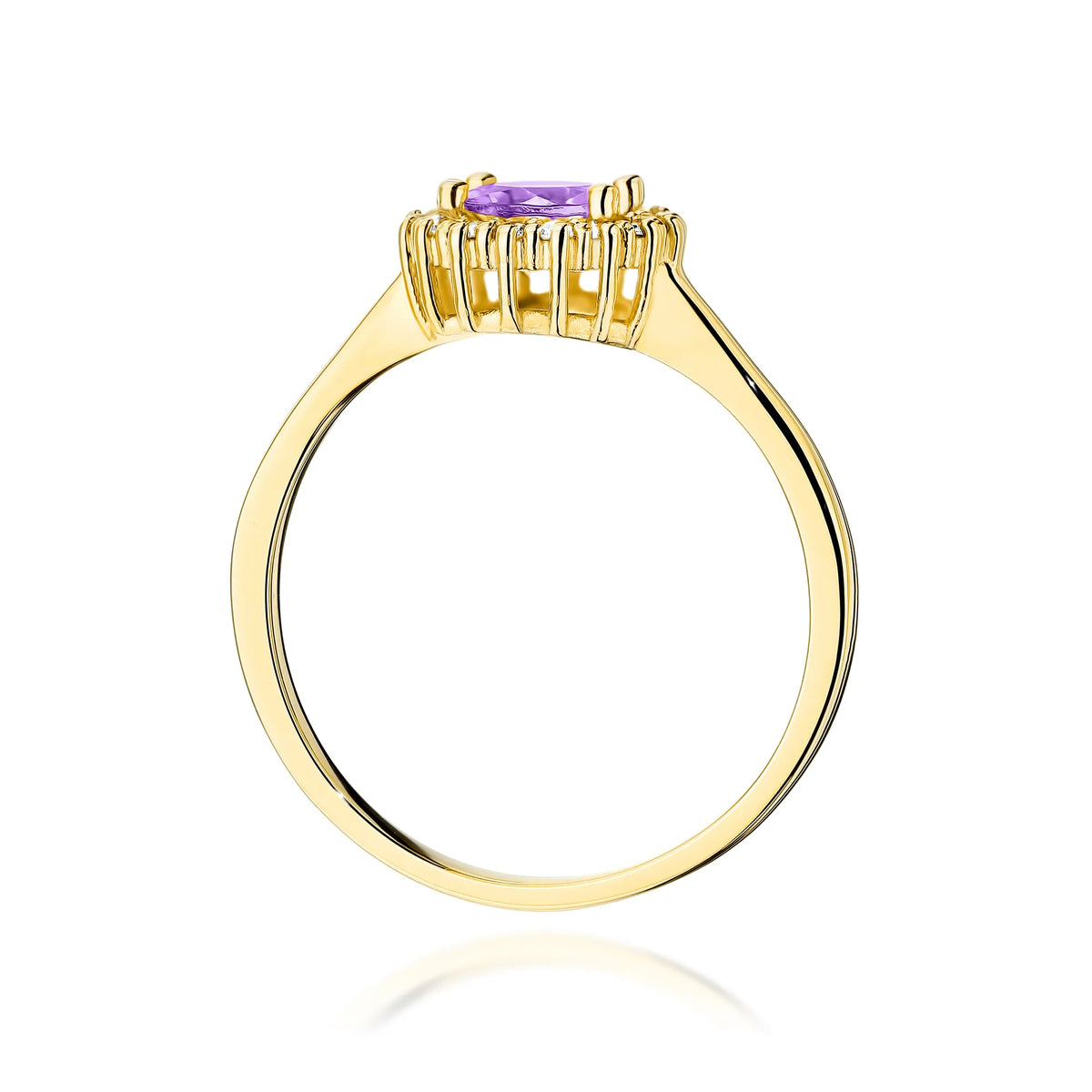 zlatý prsteň s 0,50 ct ametystom a 0,14 ct diamantmi w0572-amv-01