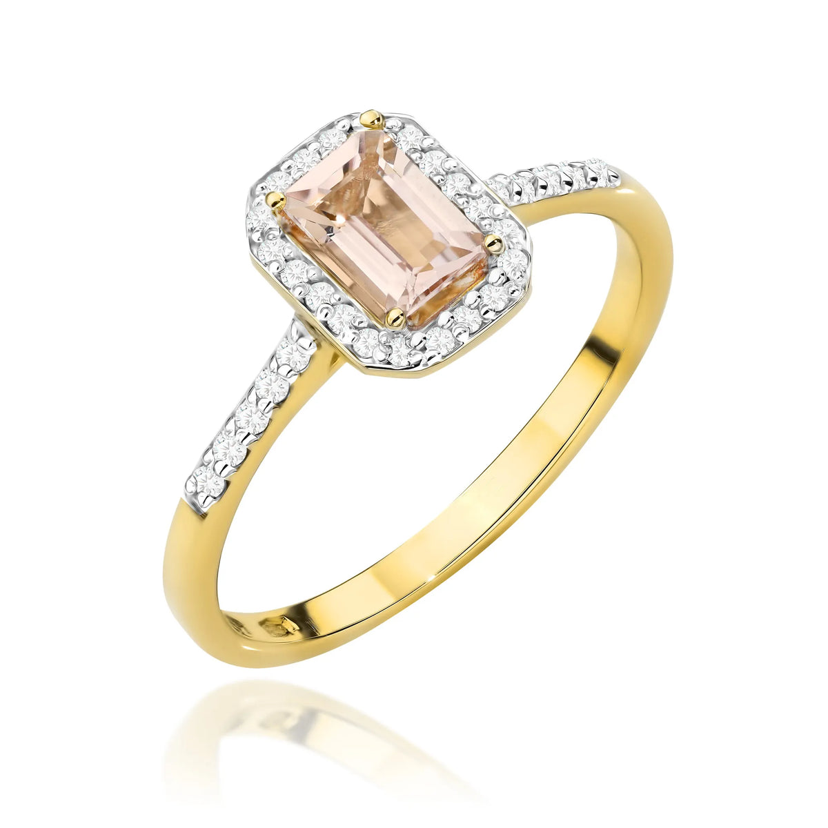 zlatý prsteň s 0,60 ct morganitom a 0,186 ct diamantmi w0575-mop-01