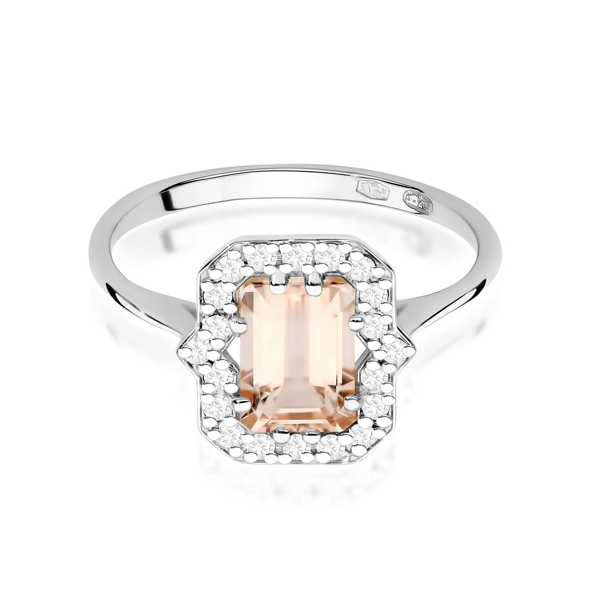 zlatý prsteň s 1,00 ct morganitom a 0,172 ct diamantmi w0576-mop-01