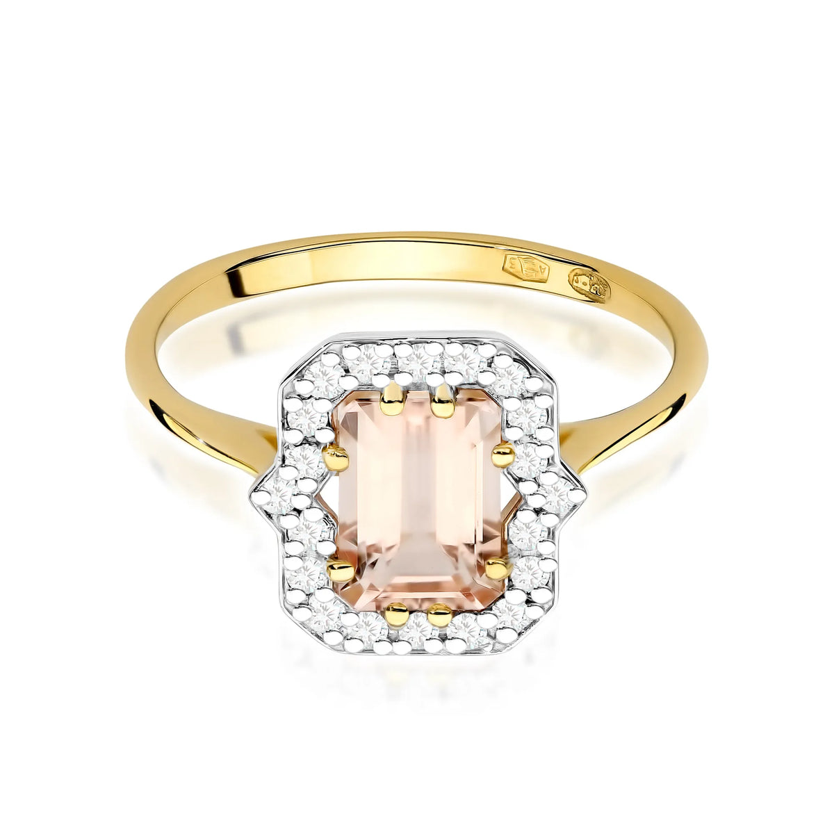zlatý prsteň s 1,00 ct morganitom a 0,172 ct diamantmi w0576-mop-01