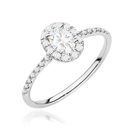 Zásnubný prsteň s diamantmi v 585 bielom zlate