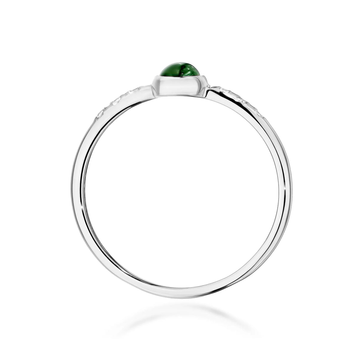 zlatý prsteň so zeleným turmalínom 0,30 ct a diamantmi 0,03 ct w0596-tmg-01