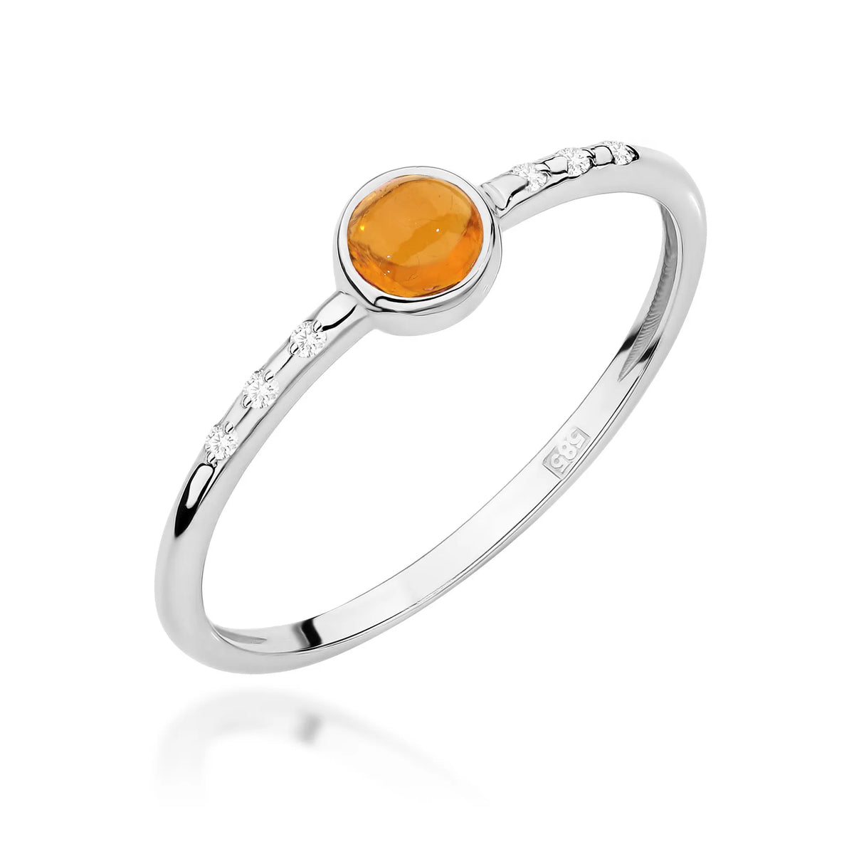 zlatý prsteň s 0,30 ct žltým turmalínom a 0,03 ct diamantmi w0596-tmy-01