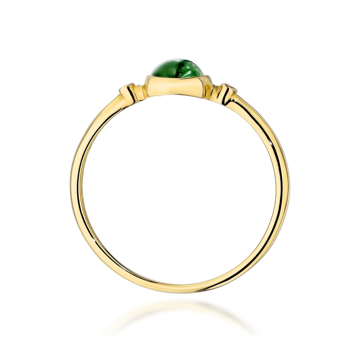zlatý prsteň so zeleným turmalínom 0,60 ct a diamantmi 0,01 ct w0597-tmg-01