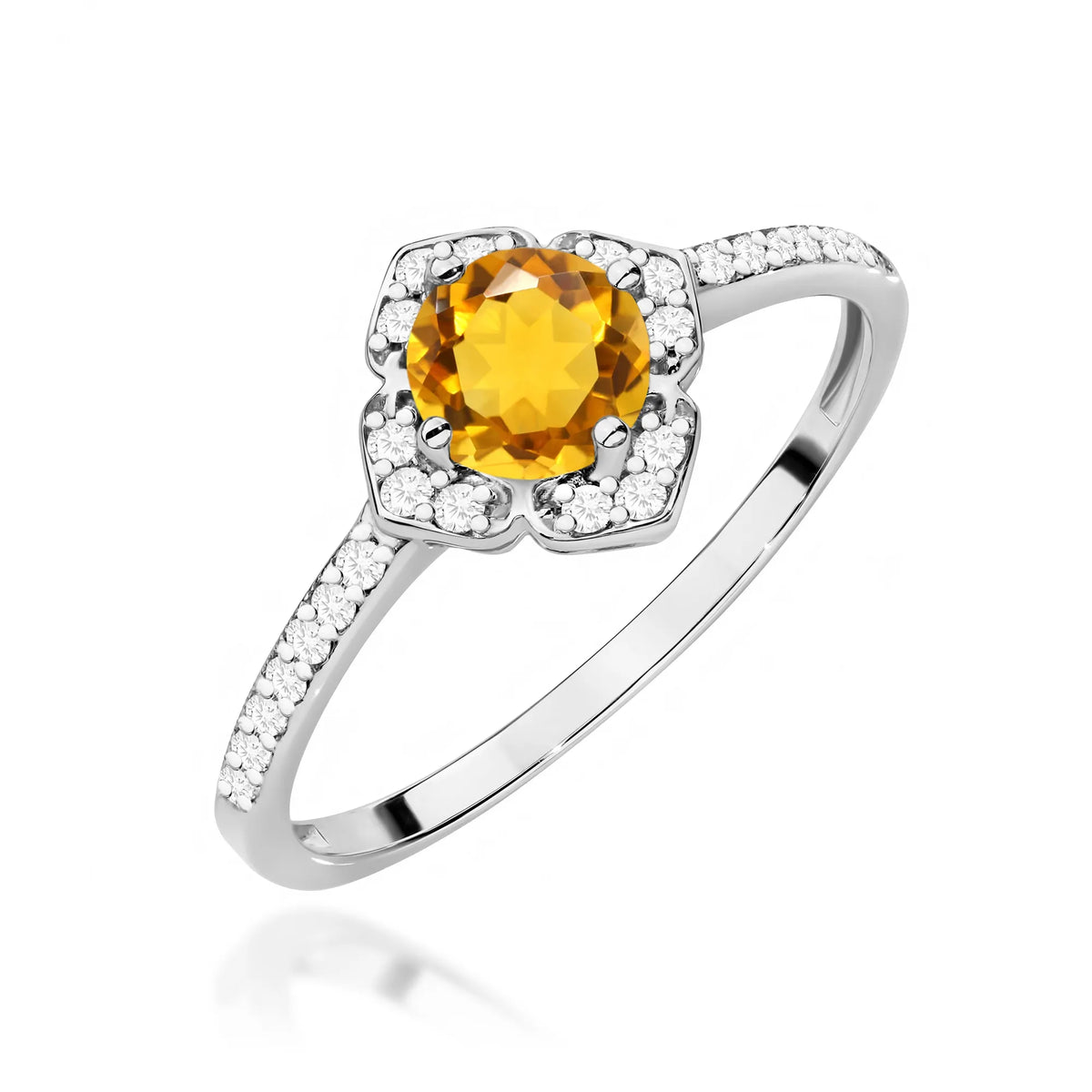 zlatý prsteň-kvet s 0,50 ct citrínom a diamantmi-w0603-ciy-01