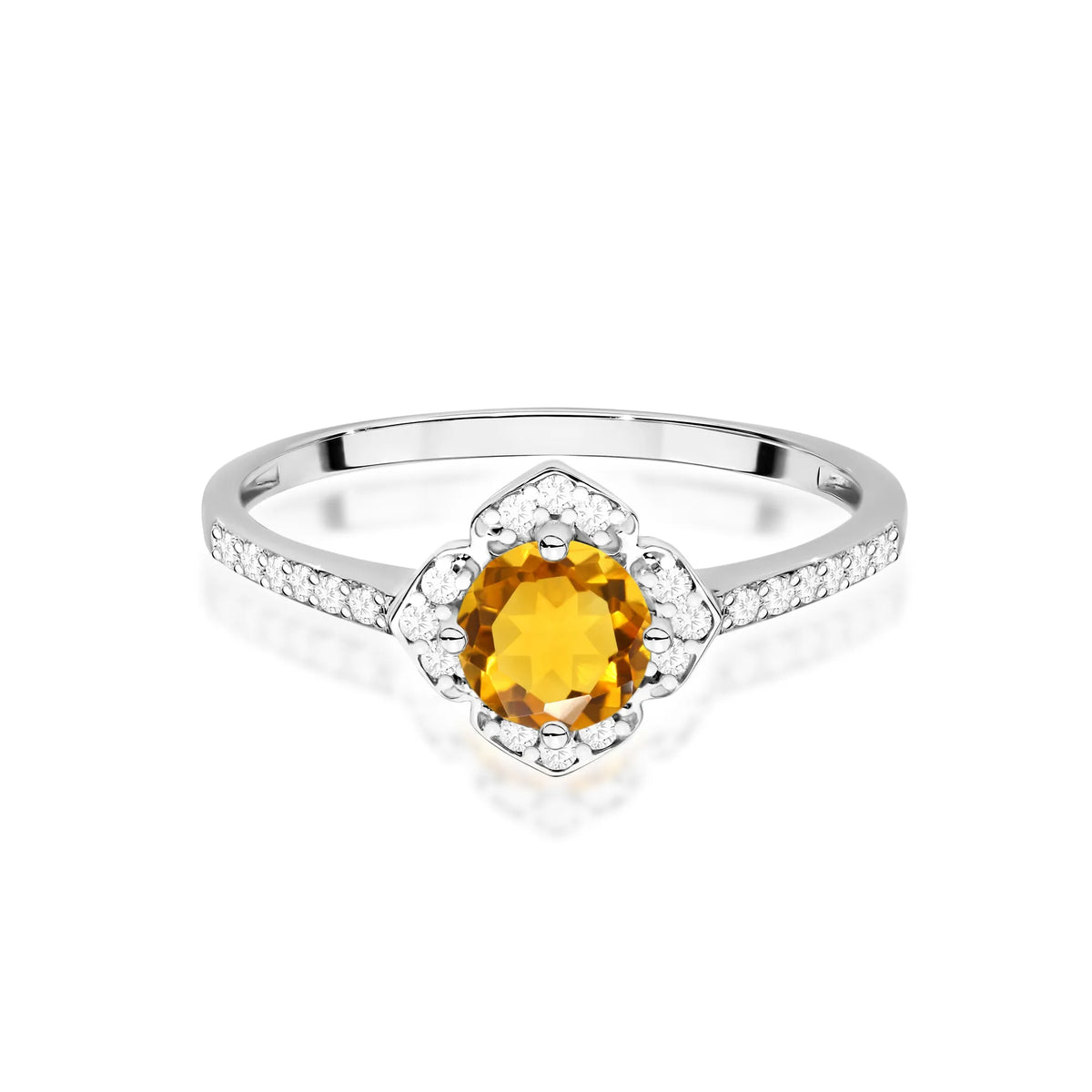 zlatý prsteň-kvet s 0,50 ct citrínom a diamantmi-w0603-ciy-01