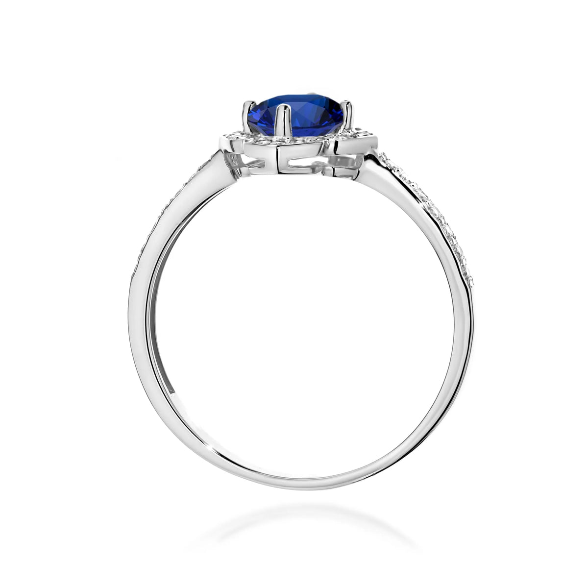 zlatý prsteň kvet s 0,50 ct zafírom a diamantmi w0603-sab-01