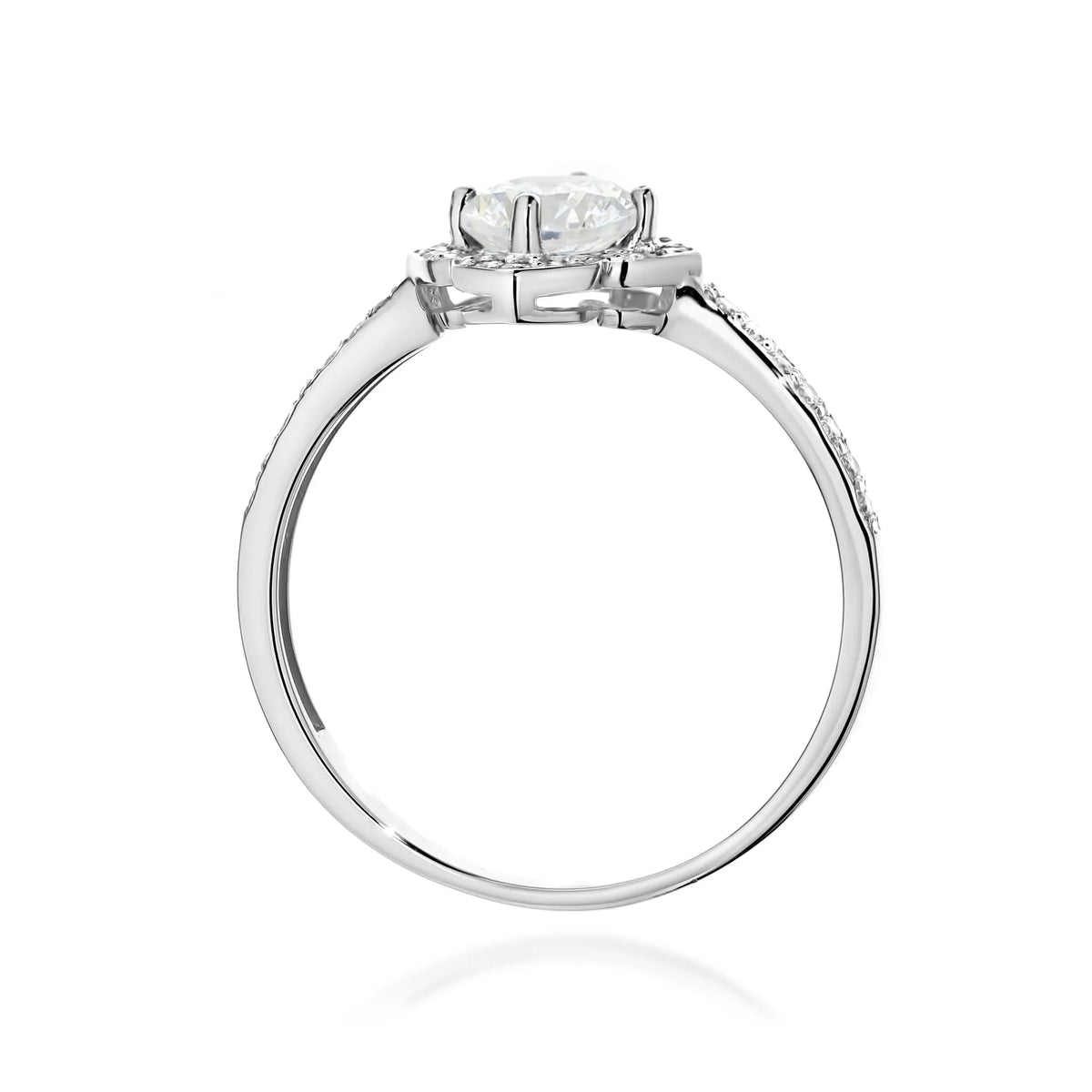 zlatý prsteň kvet s 0,60 ct bielym zafírom a diamantmi w0603-sa-w-01