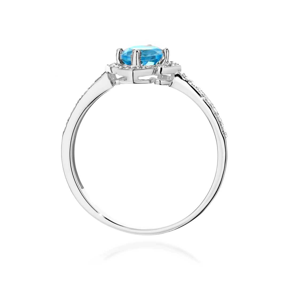 zlatý prsteň kvet s 0,50 ct topásom a diamantmi w0603-tob-01