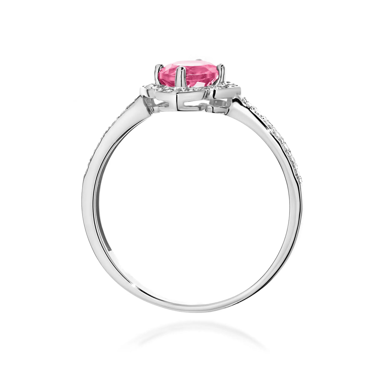 zlatý prsteň kvet s ružovým topásom 0,60 ct a diamantmi w0603-top-01