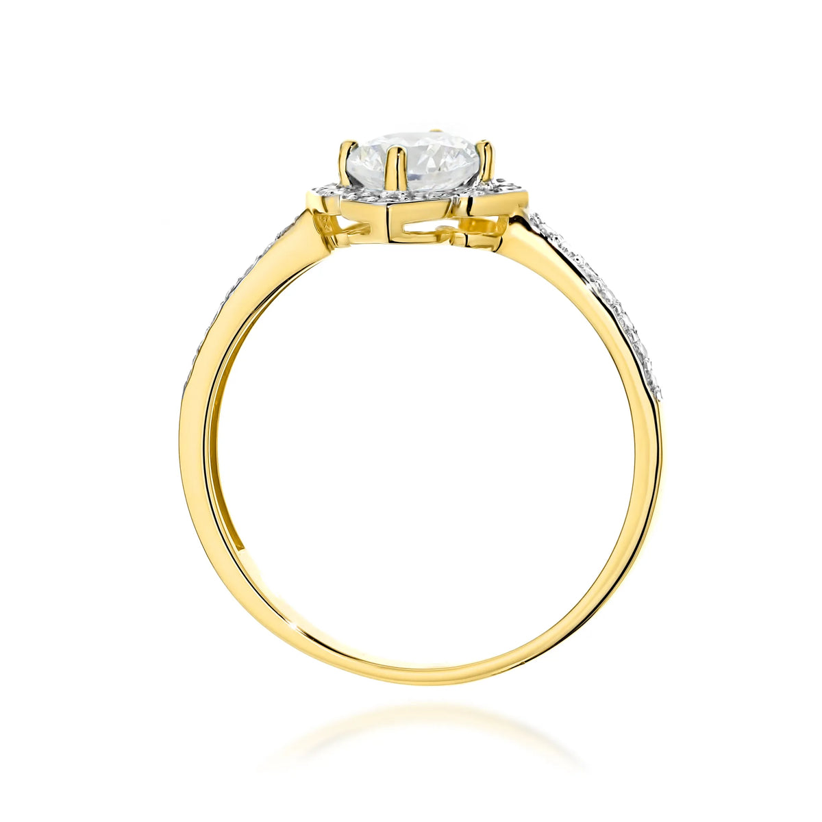 zlatý prsteň kvet s 0,60 ct bielym zafírom a diamantmi w0603-sa-w-01