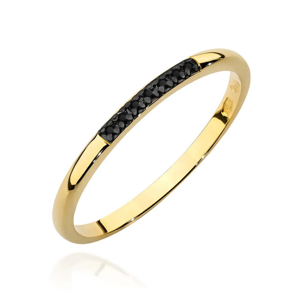 zlatý prsteň s 0,035 ct čiernymi diamantmi w0607-dib-02