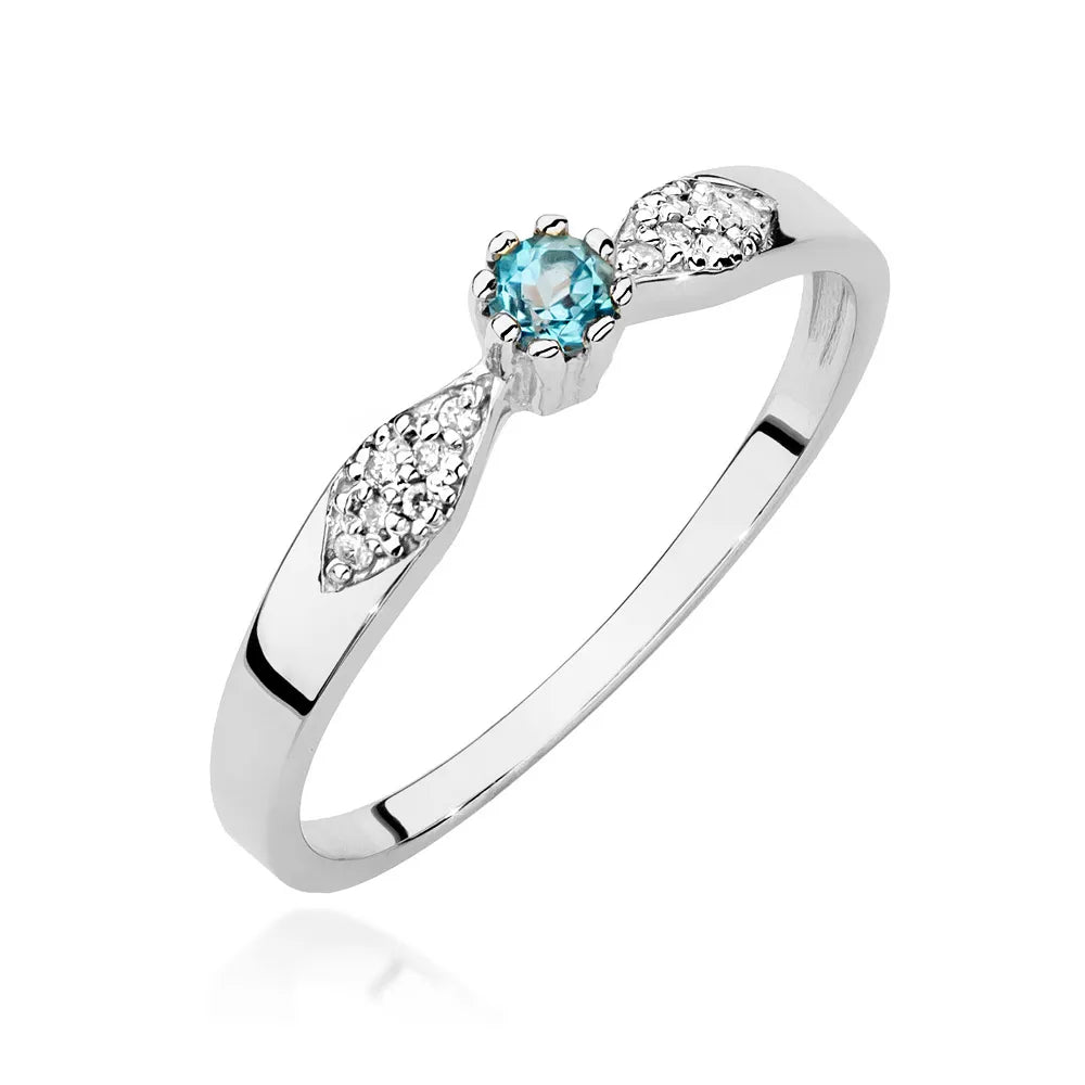 zlatý prsteň s topásom 0,15 ct a diamantmi 0,06 ct w0613-tob-01