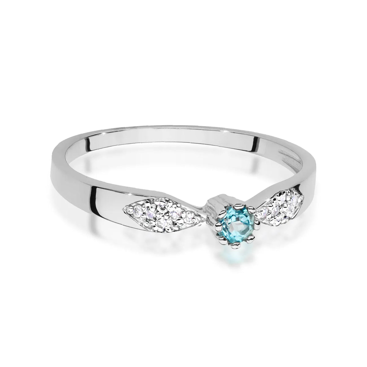 zlatý prsteň s topásom 0,15 ct a diamantmi 0,06 ct w0613-tob-01