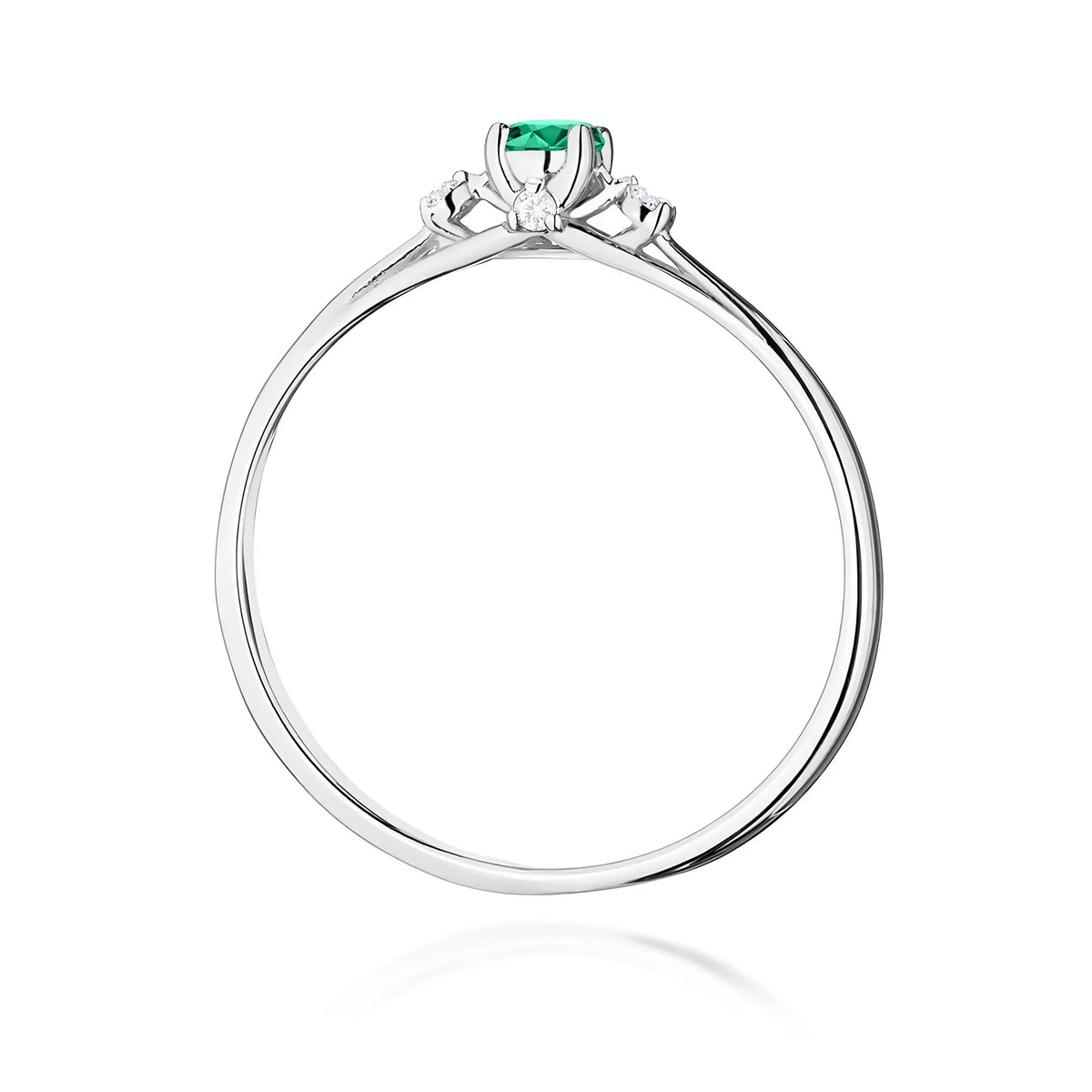 zlatý prsteň s 0,15 ct smaragdom a 0,046 ct diamantmi w0614-emg-01