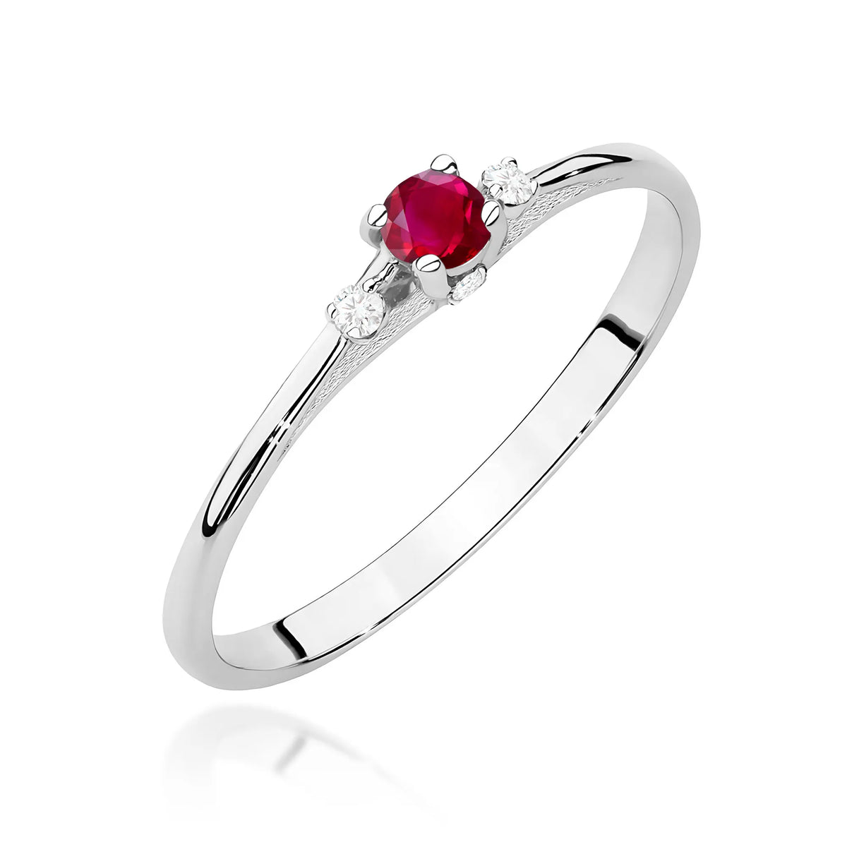 zlatý prsteň s 0,15 ct rubínom a 0,046 ct diamantmi w0614-rur-01