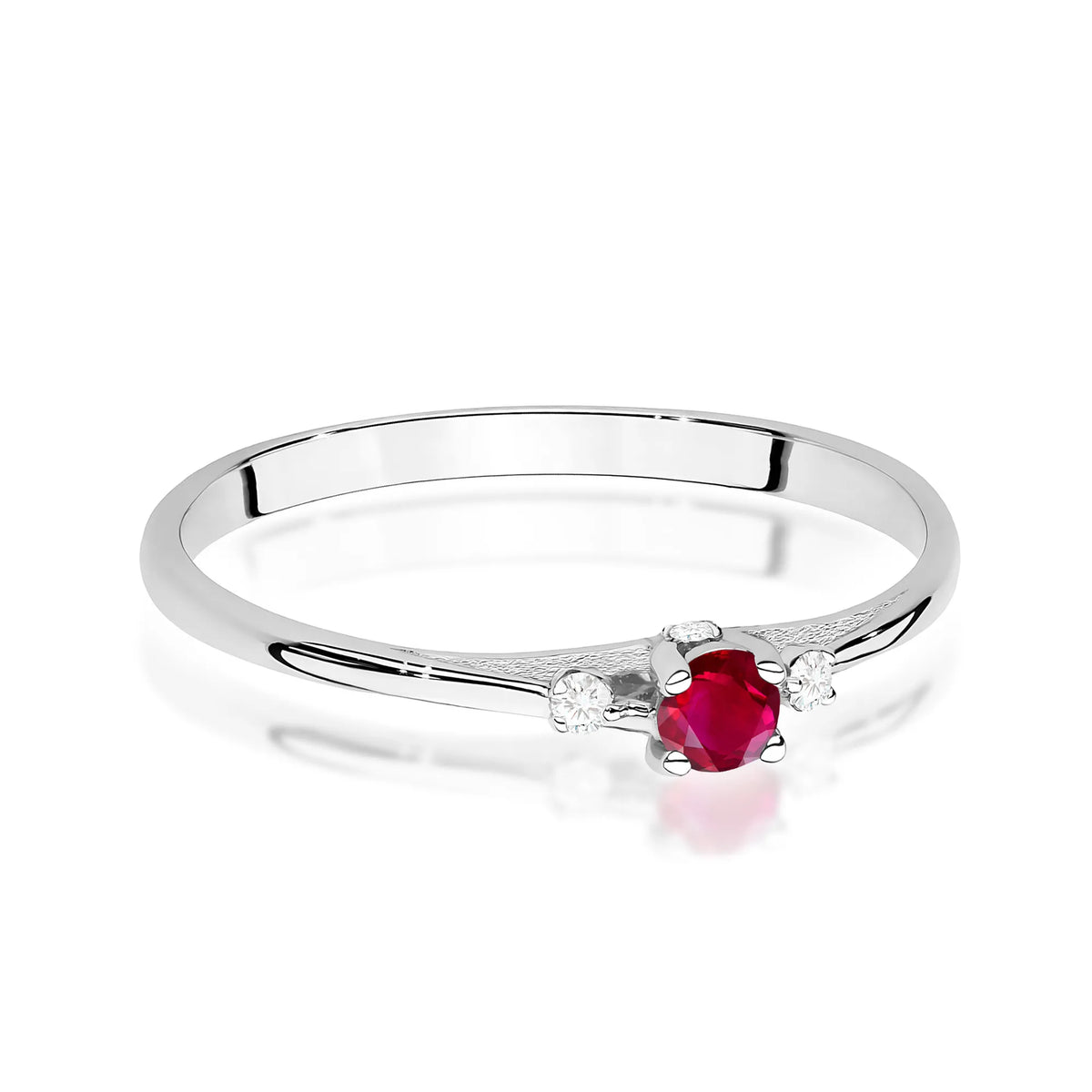zlatý prsteň s 0,15 ct rubínom a 0,046 ct diamantmi w0614-rur-01