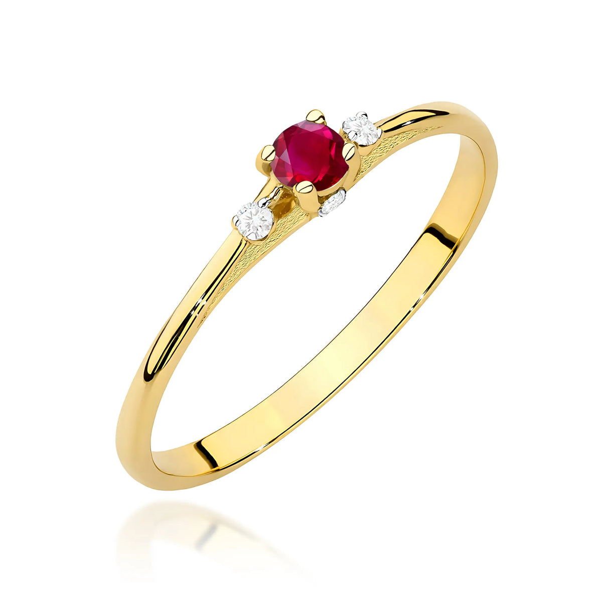 zlatý prsteň s 0,15 ct rubínom a 0,046 ct diamantmi w0614-rur-01