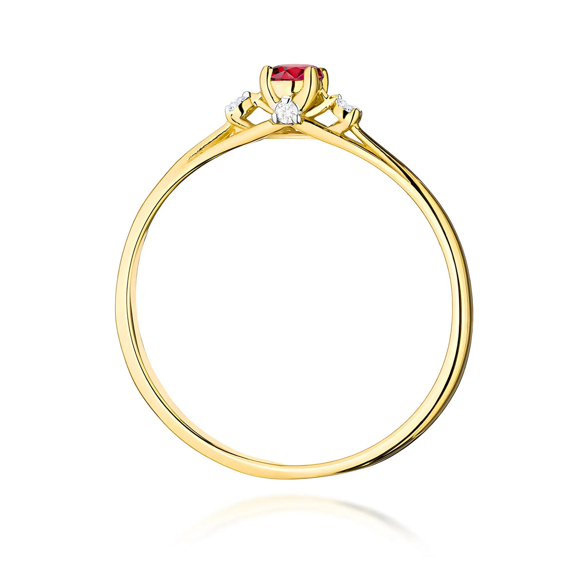 zlatý prsteň s 0,15 ct rubínom a 0,046 ct diamantmi w0614-rur-01