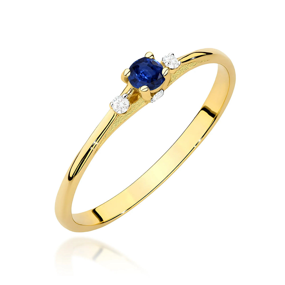 zlatý prsteň s 0,15 ct zafírom a 0,046 ct diamantmi w0614-sab-01